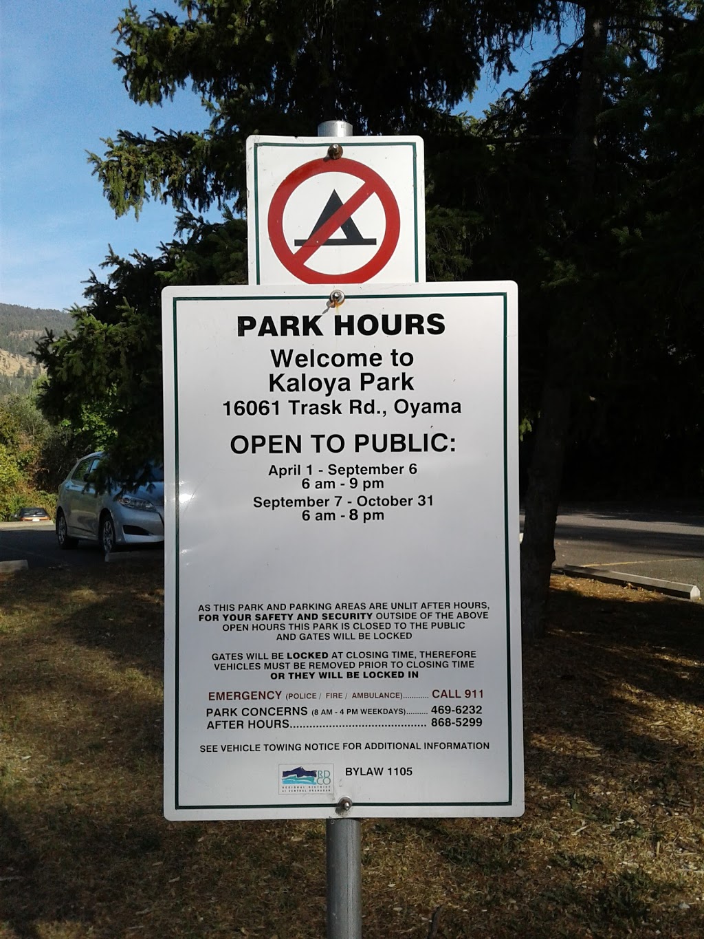 Kaloya Regional Park | 16061 Trask Rd, Lake Country, BC V4V 2H9, Canada | Phone: (250) 469-6232