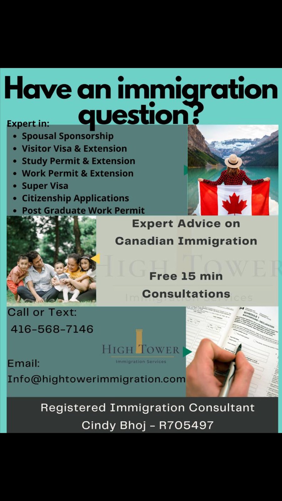 High Tower Immigration Services | 36 Barrymore Rd, Scarborough, ON M1J 1W3, Canada | Phone: (416) 568-7146