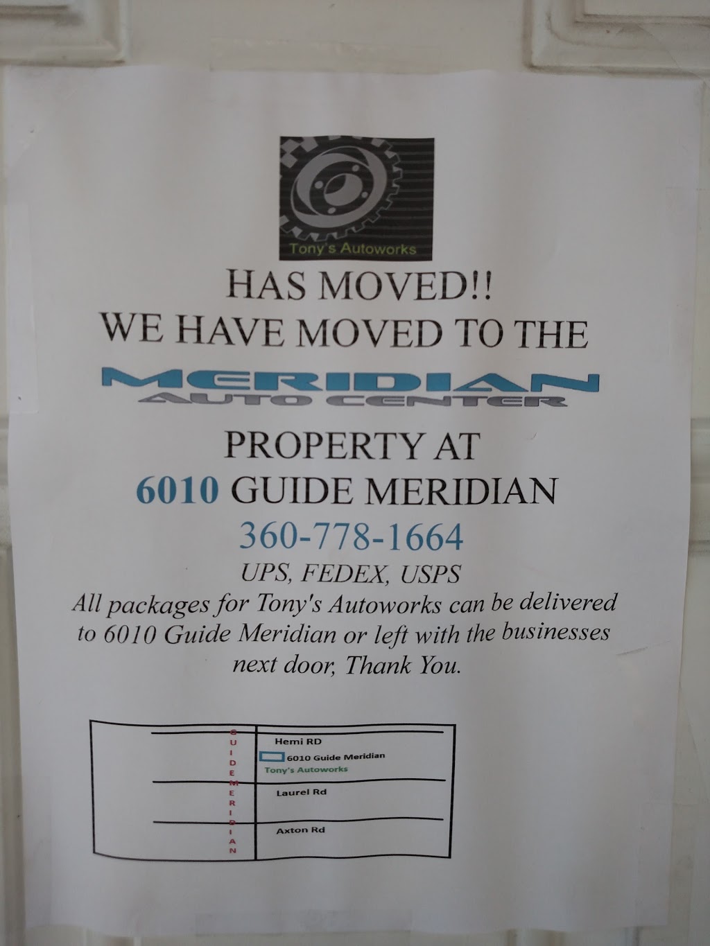 Tonys Autoworks | 6010 Guide Meridian, Bellingham, WA 98226, USA | Phone: (360) 778-1664