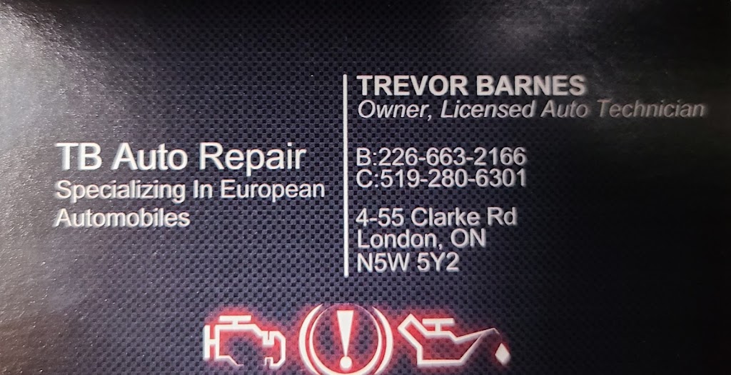 TB Auto Repair | 55 Clarke Rd #4, London, ON N5W 5W6, Canada | Phone: (226) 663-2166