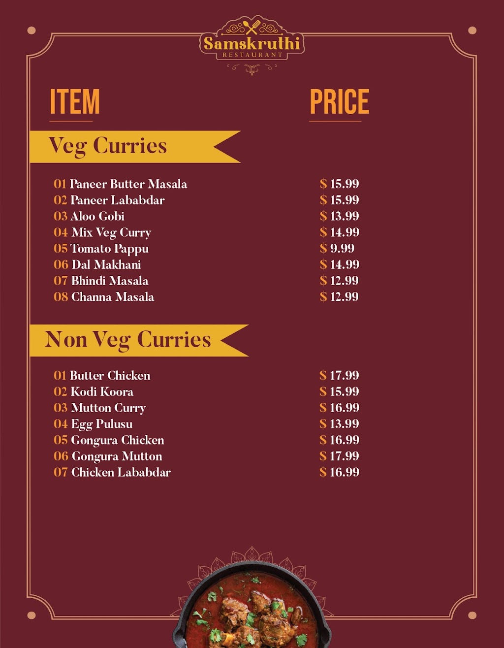 Samskruthi Restaurant | 836 Brock St N, Whitby, ON L1N 4J5, Canada | Phone: (905) 666-0666