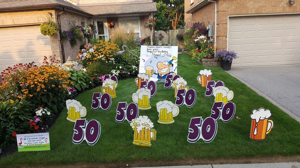 Birthday Lawn Signs & Stork Rentals by All Occasions Signs | 144 Rossland Rd E, Oshawa, ON L1G 2W4, Canada | Phone: (905) 728-5639