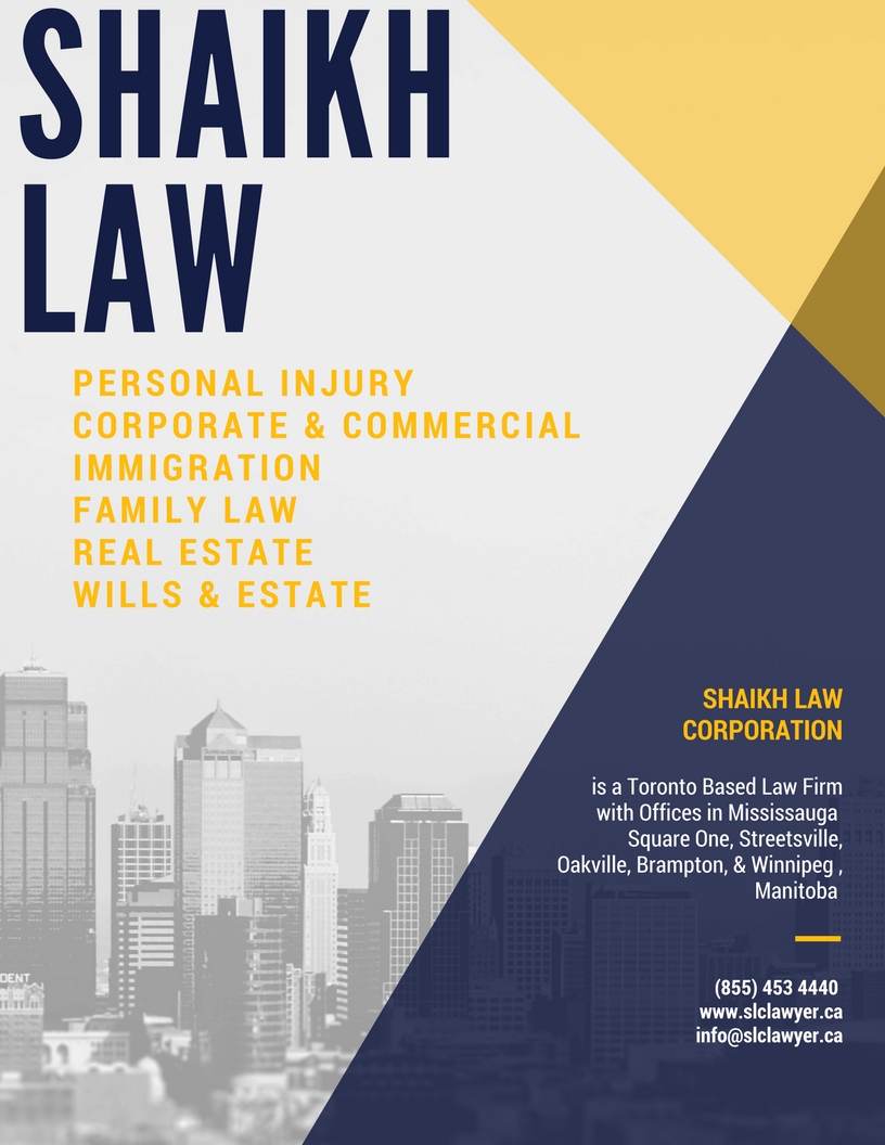 Shaikh Law Firm - Head Office (Derry & Hurontario) | lawyer | 218 Export Blvd Unit 105, Mississauga, ON L5S 0A7, Canada | 9057957757 OR +1 905-795-7757