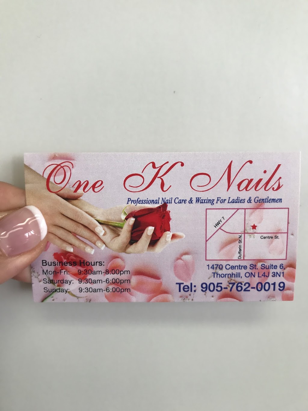 One K Nails | point of interest | 1470 Centre St Unit 6, Thornhill, ON L4J 3N1, Canada | 9057620019 OR +1 905-762-0019