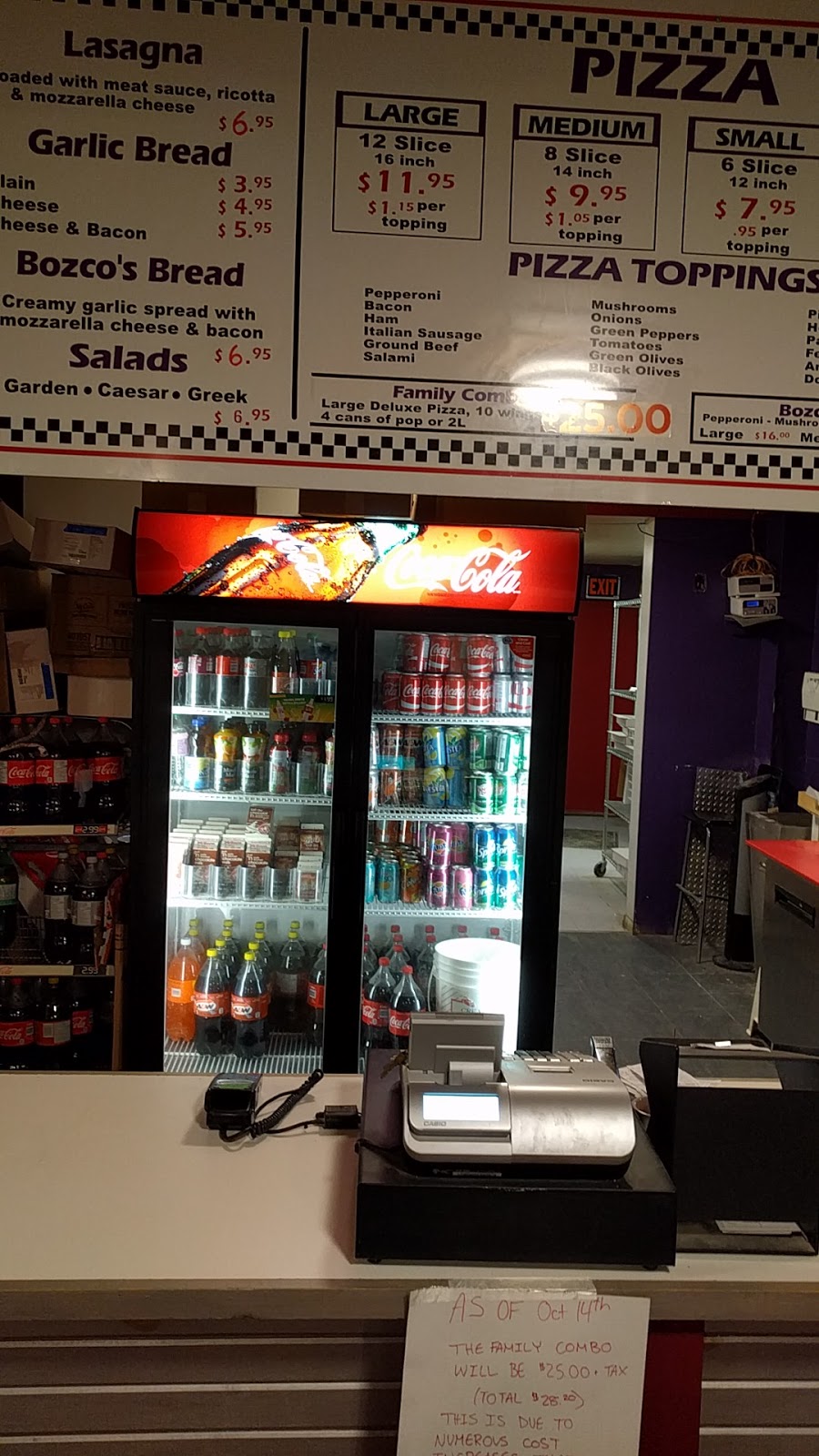 Bozcos Pizza | 50 Coldwater Rd, Coldwater, ON L0K 1E0, Canada | Phone: (705) 686-7600