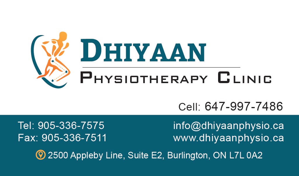 Dhiyaan Physiotherapy Clinic | 2500 Appleby Line Suite E2, Burlington, ON L7L 0A2, Canada | Phone: (905) 336-7575