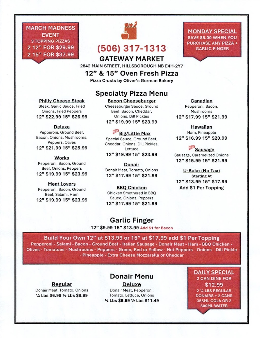 The Gateway Market Inc. | 2842 Main St, Hillsborough, NB E4H 2Y7, Canada | Phone: (506) 317-1313