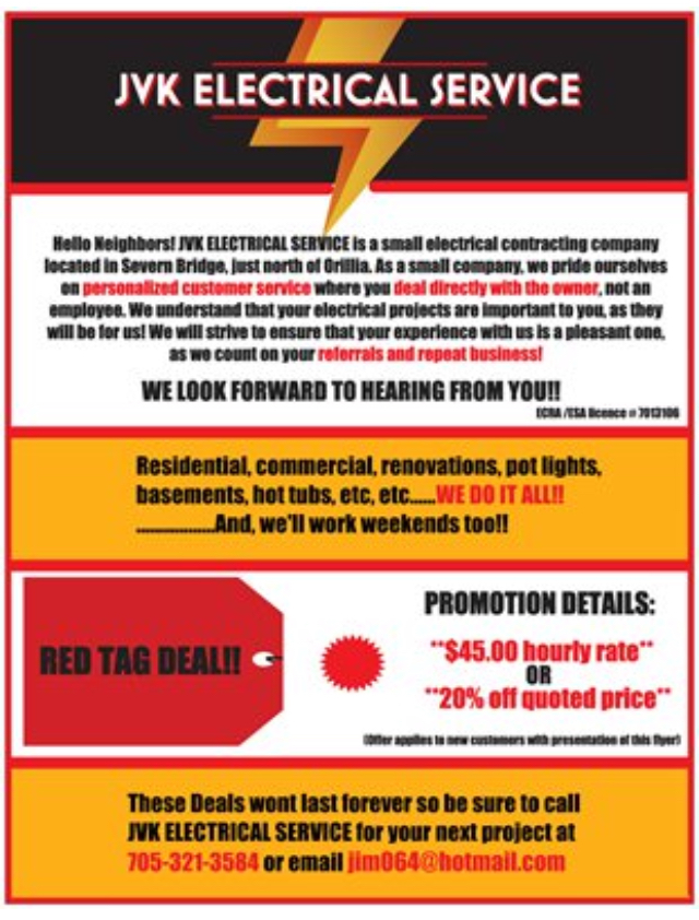 JVK ELECTRICAL SERVICE | 1060 4 Seasons Rd, Severn Bridge, ON P0E 1N0, Canada | Phone: (705) 321-3584