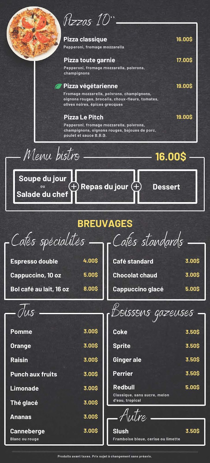 Restaurant Le Pitch | 505 Rue Val St Côme, Saint-Côme, QC J0K 2B0, Canada | Phone: (450) 883-0701