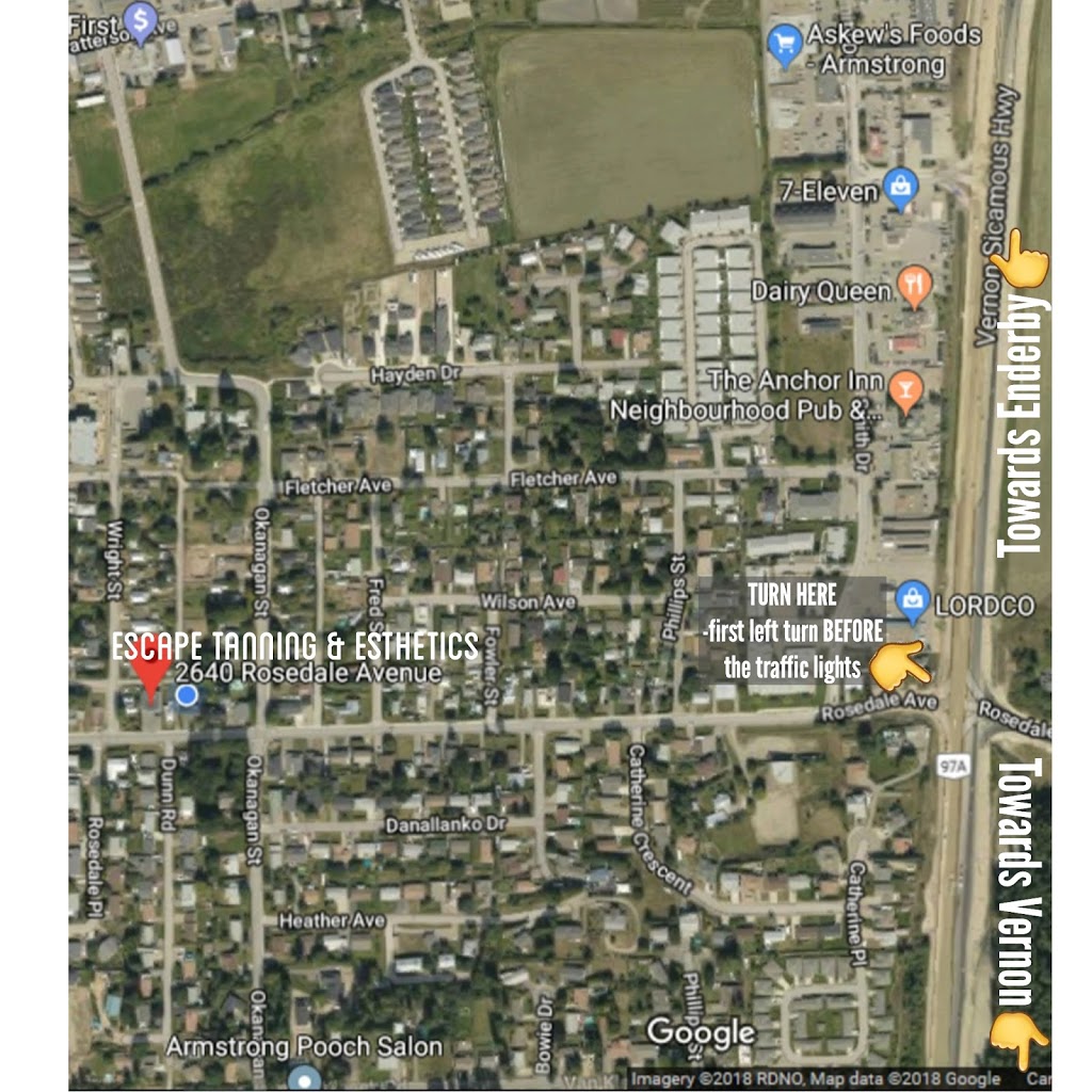 Escape Tanning & Esthetics | 2640 Rosedale Ave #2, Armstrong, BC V0E 1B1, Canada | Phone: (250) 546-6039