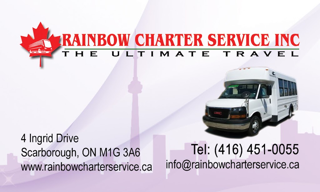 Rainbow Charter Service Inc | 4 Ingrid Dr, Scarborough, ON M1G 3A6, Canada | Phone: (416) 451-0055