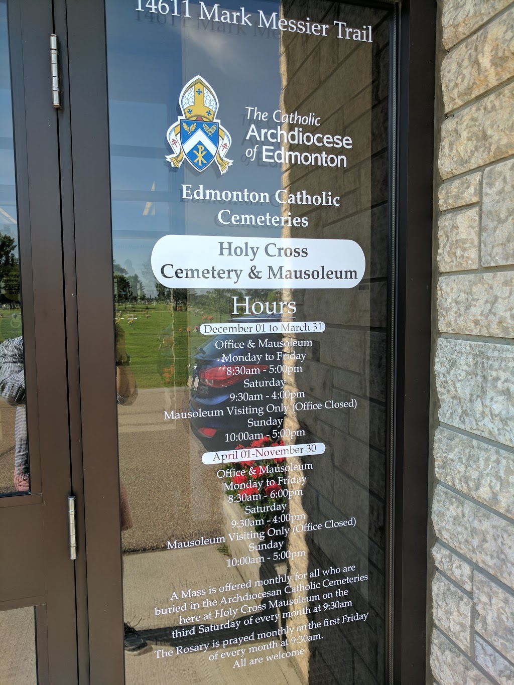 Holy Cross Cemetery and Mausoleum | 14611 Mark Messier Trail, Edmonton, AB T6V 1H4, Canada | Phone: (780) 447-2921