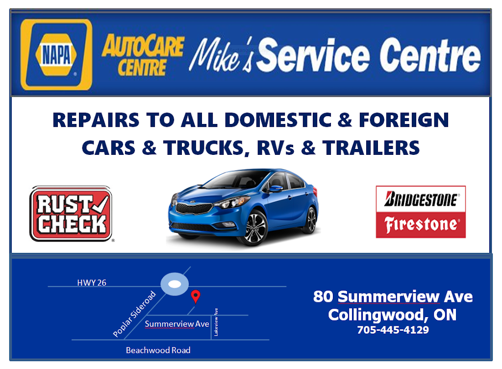 Mikes Service Ctr | 80 Summer View Ave, Collingwood, ON L9Y 3Z1, Canada | Phone: (705) 445-4129