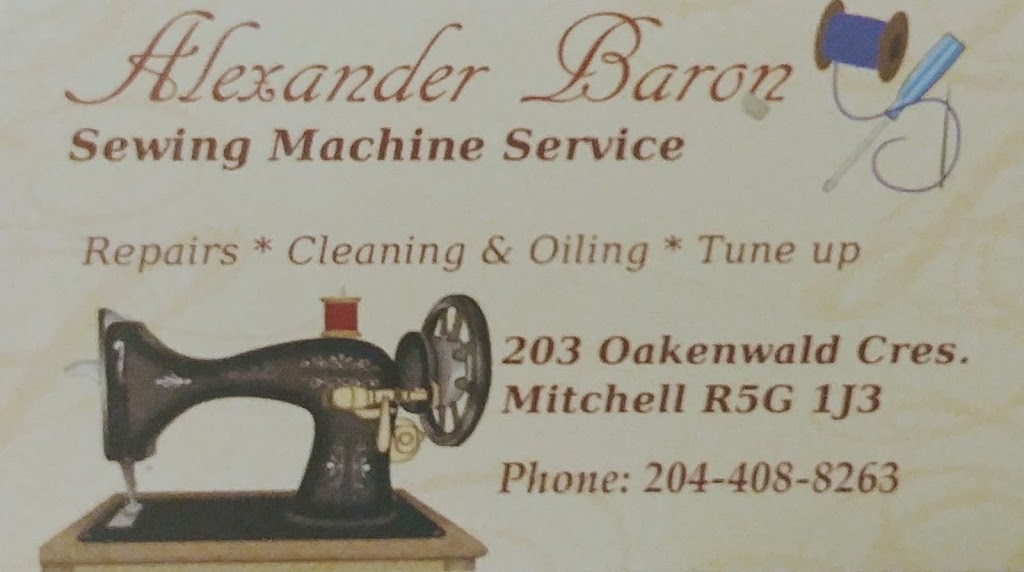 Alexander Baron Sewing Machine Service | 203 Oakenwald Crescent, Mitchell, MB R5G 1J3, Canada | Phone: (204) 326-6515