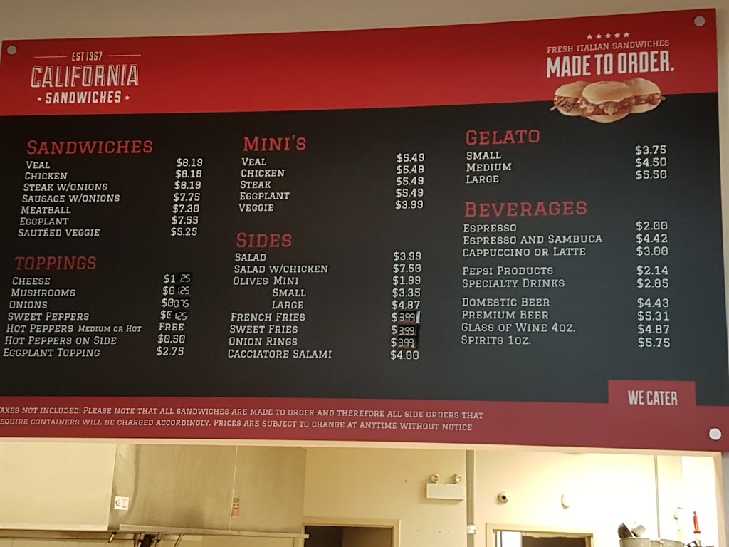 California Sandwiches | 812 Warden Ave, Scarborough, ON M1L 4W1, Canada | Phone: (416) 755-0555