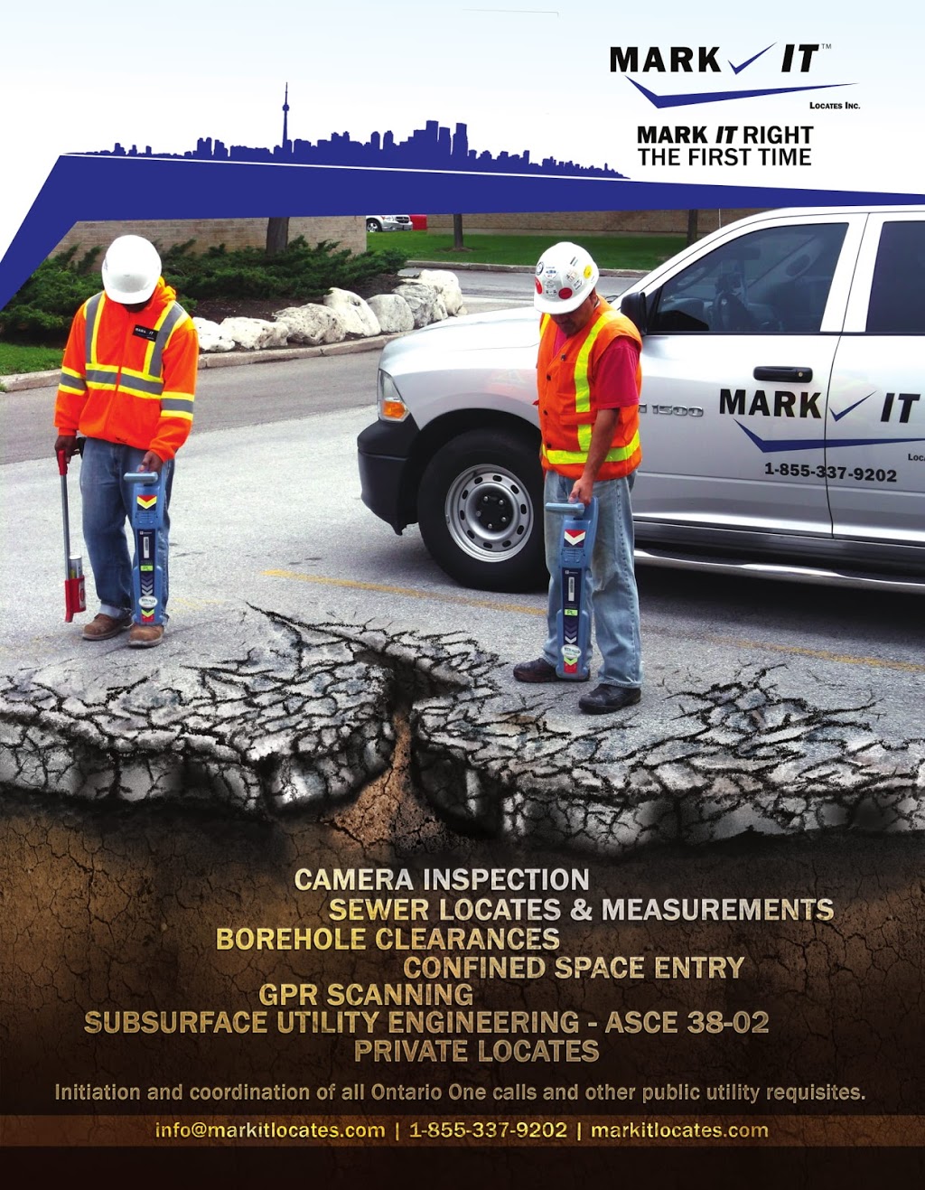 MARK IT Locates Inc. | 889 Barton St Unit 4, Stoney Creek, ON L8E 5V1, Canada | Phone: (289) 337-9202