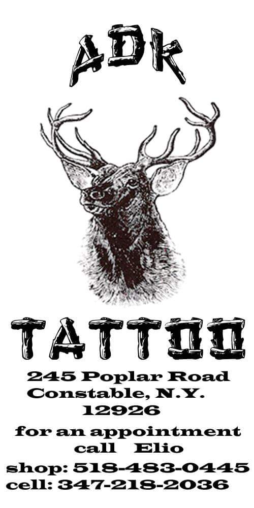 ADK Tattoo Shop | 245 Poplar St, Constable, NY 12926, USA | Phone: (518) 483-0445