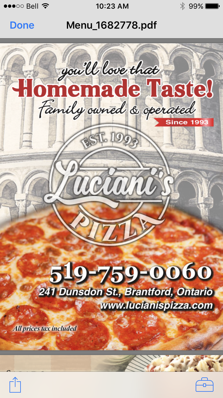 Lucianis Pizza | 241 Dunsdon St, Brantford, ON N3R 7C3, Canada | Phone: (519) 759-0060