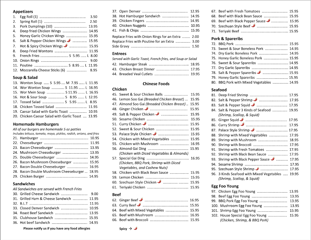 Hong Kong Restaurant | 101 Central Ave W, Linden, AB T0M 1J0, Canada | Phone: (403) 546-2161