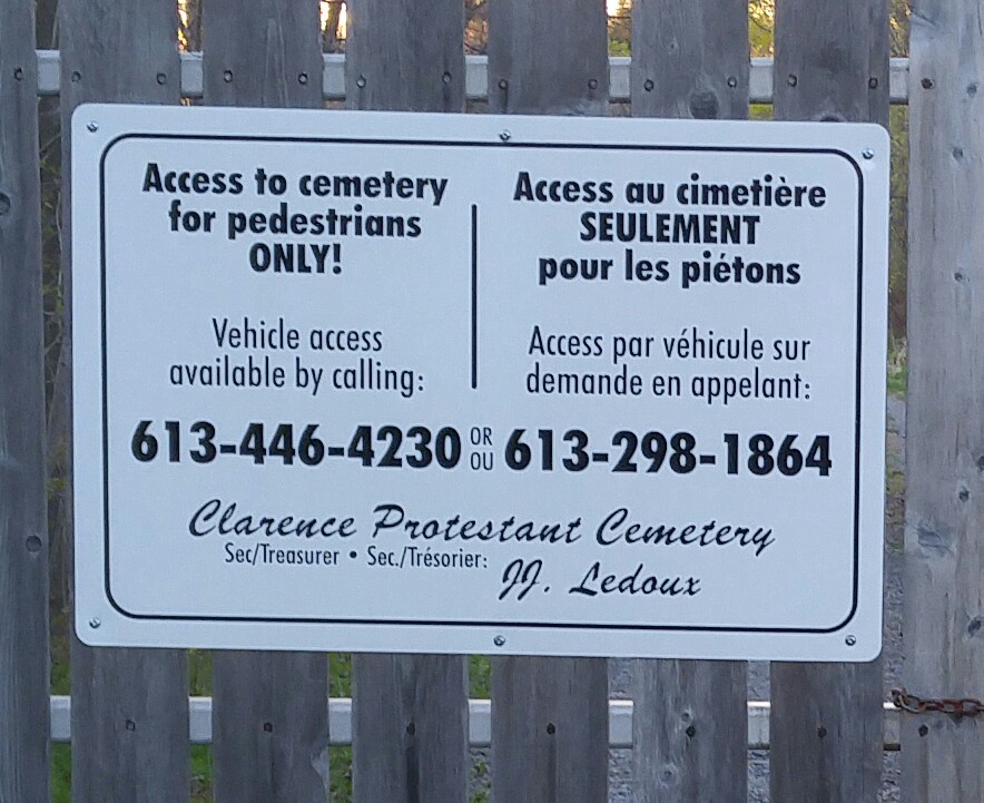 Clarence Cemetery | 2639 Old Highway 17, Rockland, ON K4K 1W3, Canada
