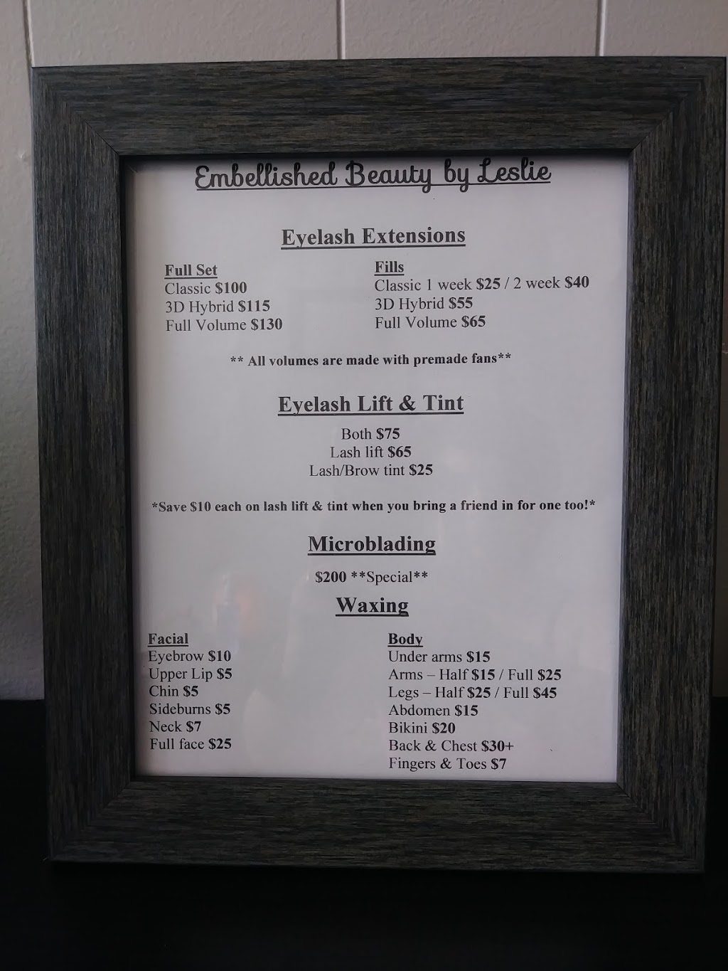 Embellished Beauty by Leslie | 52 Main St E, Southgate, ON N0C, Canada, Canada | Phone: (519) 216-9954