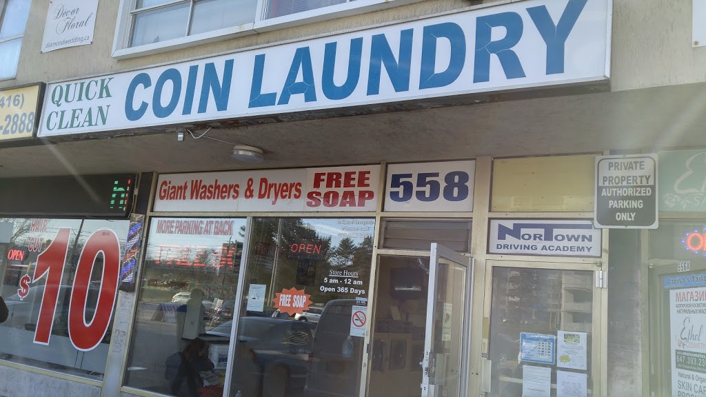 Quick Clean Coin Laundry | 558 Sheppard Ave W, North York, ON M3H 2R9, Canada | Phone: (416) 823-5251