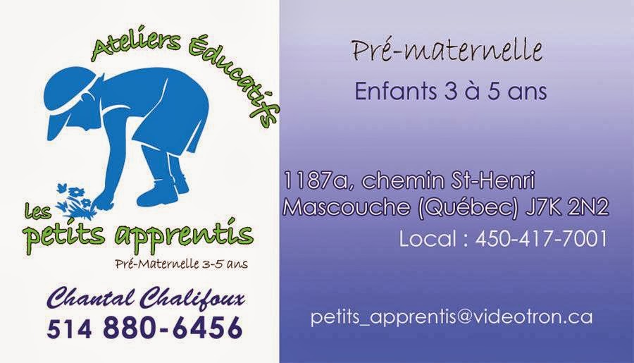 Ateliers Educatifs Les Petits | 1187 Chemin Saint-Henri, Mascouche, QC J7K 2N2, Canada | Phone: (514) 880-6456