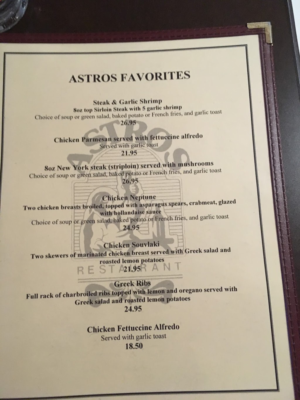 Astros Restaurant | 10038 167 St NW, Edmonton, AB T5P 3W4, Canada | Phone: (780) 484-6707
