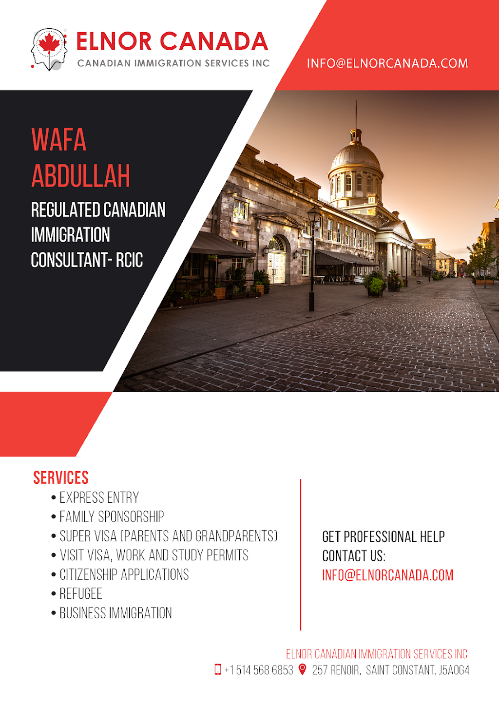 Elnor Canada Immigration Services | 257 Rue Renoir, Saint-Constant, QC J5A 0G4, Canada | Phone: (514) 568-6853