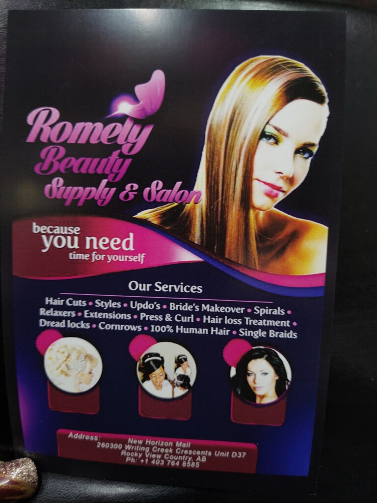 Romely Beauty Supply & salon | 260300 Writing Creek Cres Unit D# 37, Balzac, AB T0M 0E0, Canada | Phone: (587) 969-8684