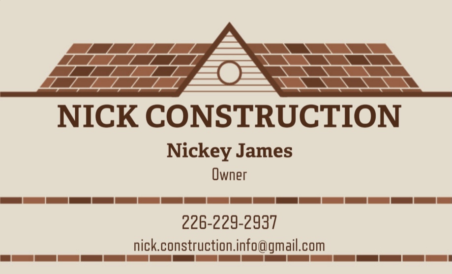 Nick Construction | 770 Wallace St E, Wallaceburg, ON N8A 1M6, Canada | Phone: (226) 229-2937
