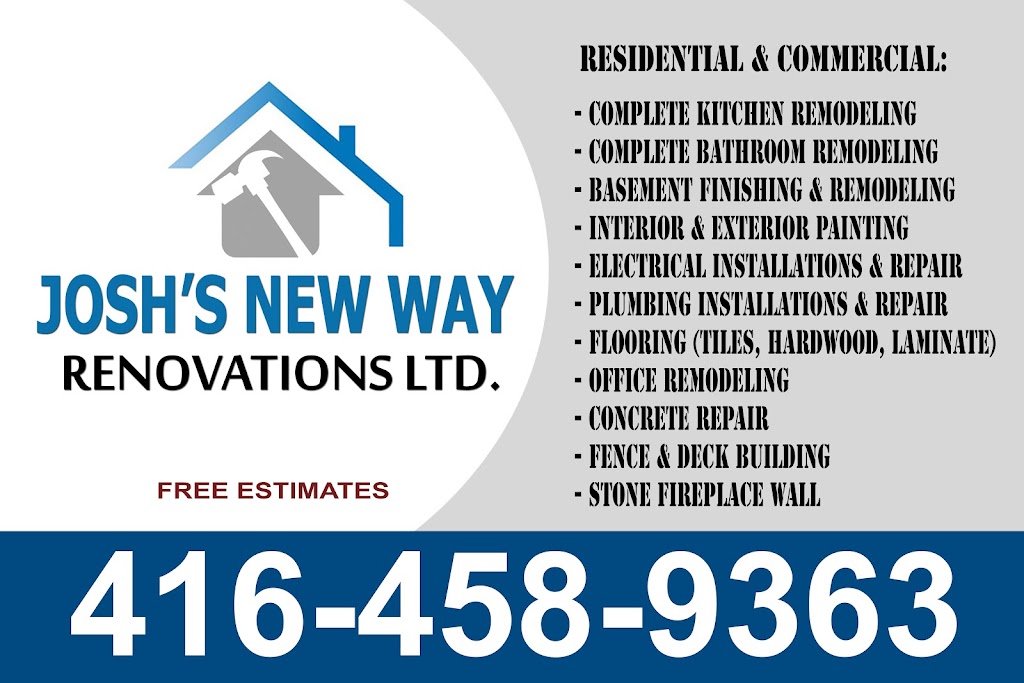 Josh’s New Way Renovations Ltd. | 43 Mapleview Ave, Brampton, ON L6R 1M4, Canada | Phone: (416) 458-6363