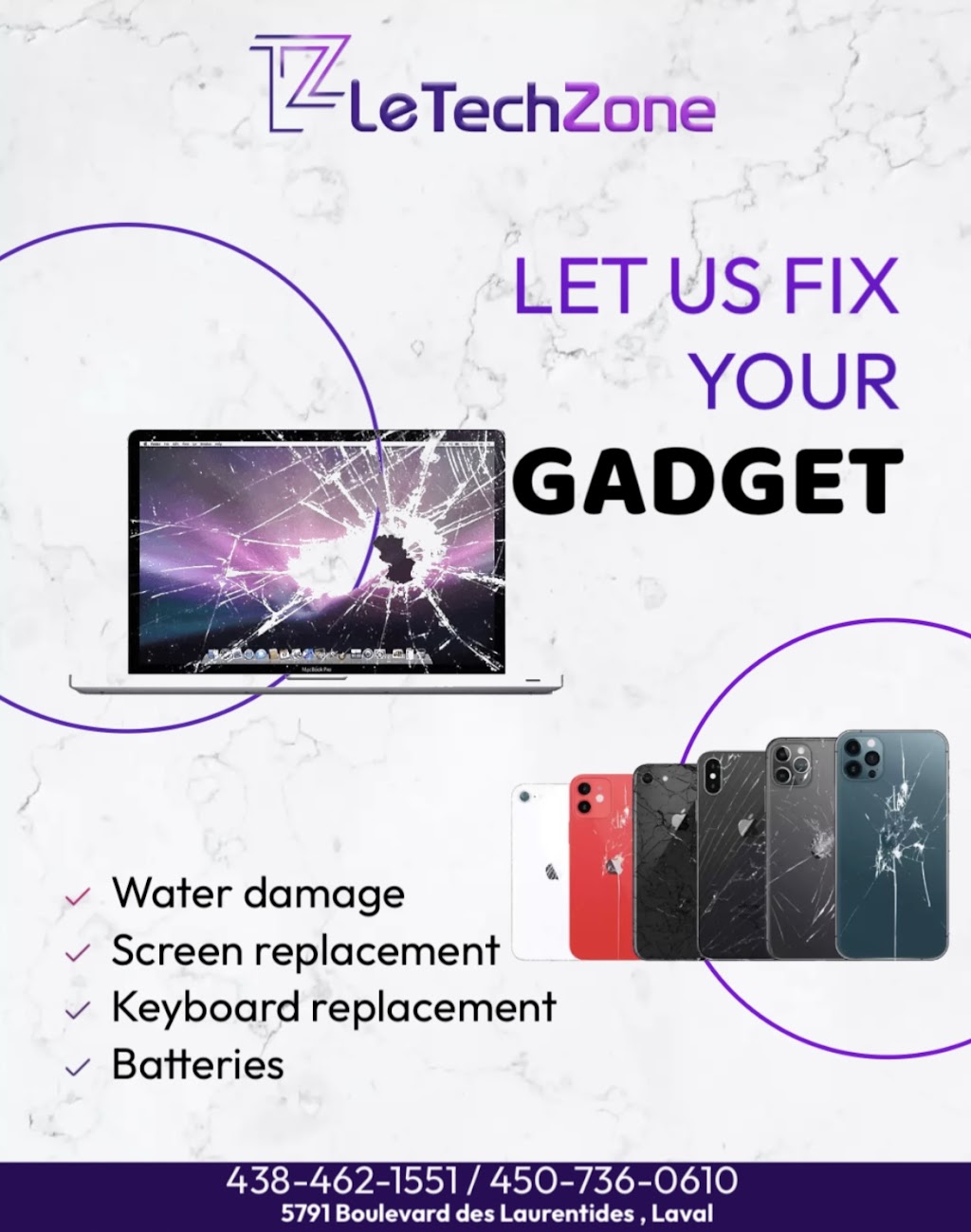 Le TechZone | 5791 Boulevard des Laurentides, Laval, QC H7K 2K5, Canada | Phone: (438) 462-1551