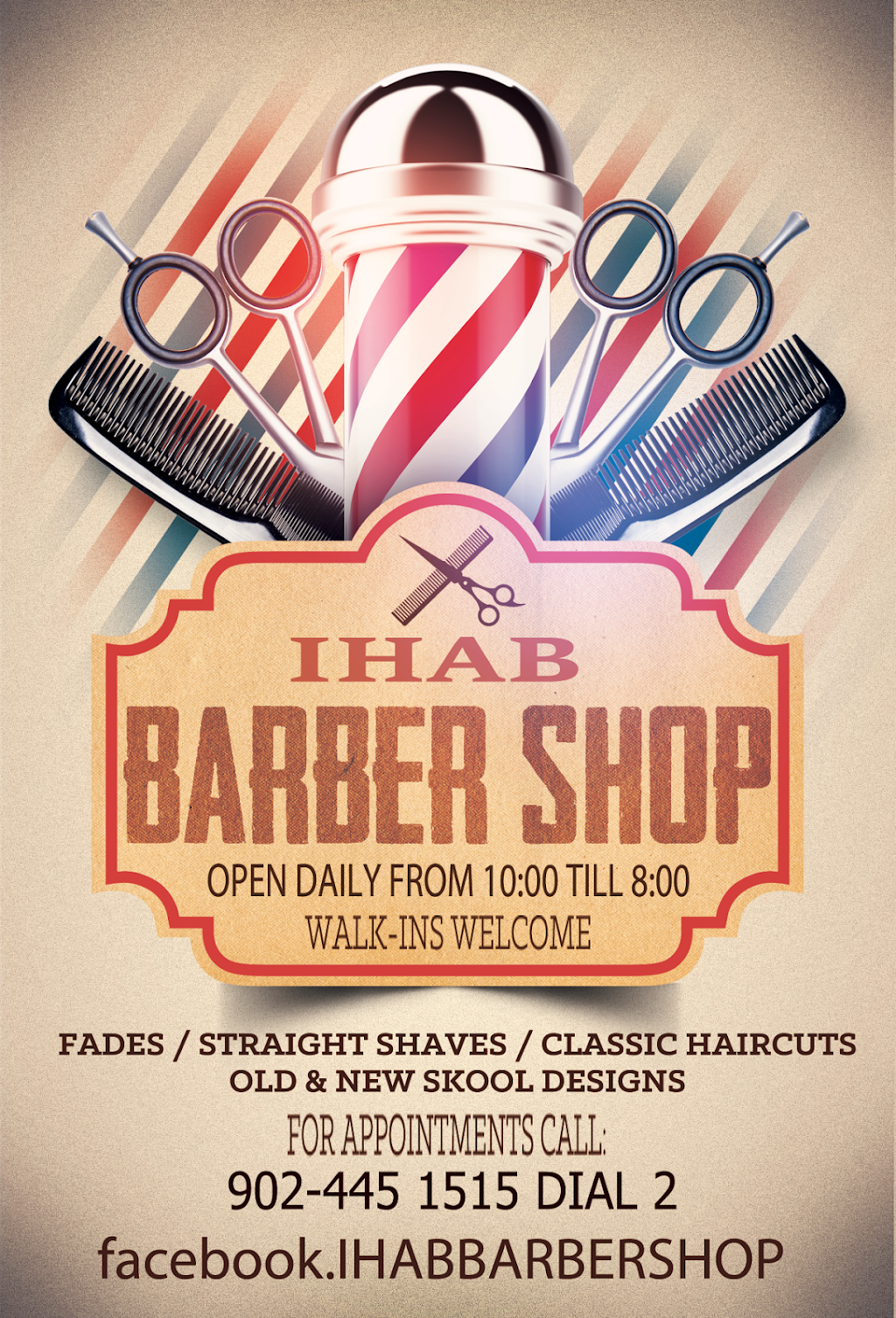 IHAB BARBER SHOP | 19 Alma Crescent, Halifax, NS B3N 2C4, Canada | Phone: (902) 445-1515