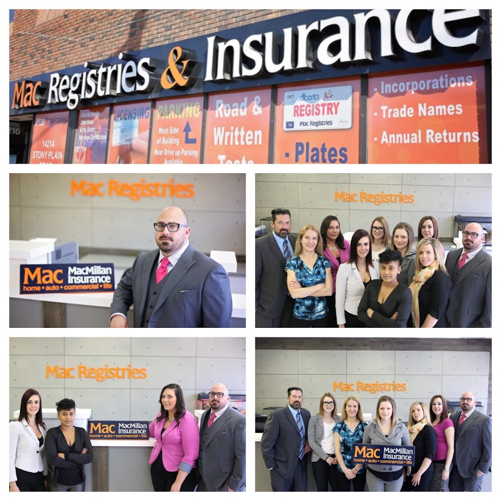 Mac Insurance & Registry | 14214 Stony Plain Rd, Edmonton, AB T5N 3R3, Canada | Phone: (780) 705-1113