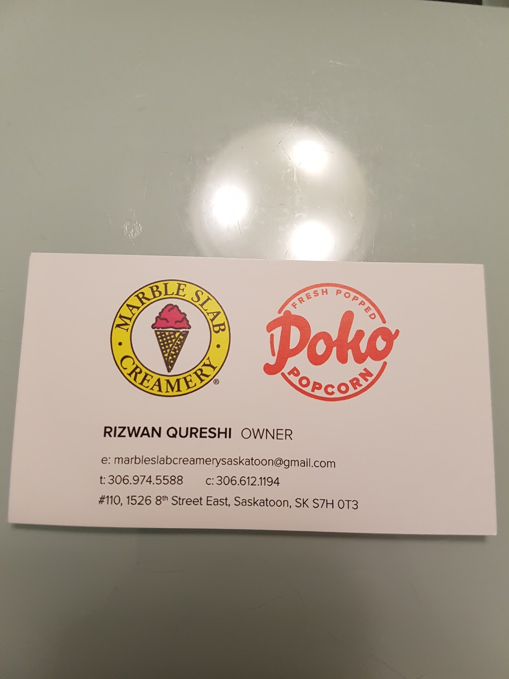 Marble Slab Creamery & Poko Popcorn | 1526 8 St E #112, Saskatoon, SK S7H 0T3, Canada | Phone: (306) 974-5588
