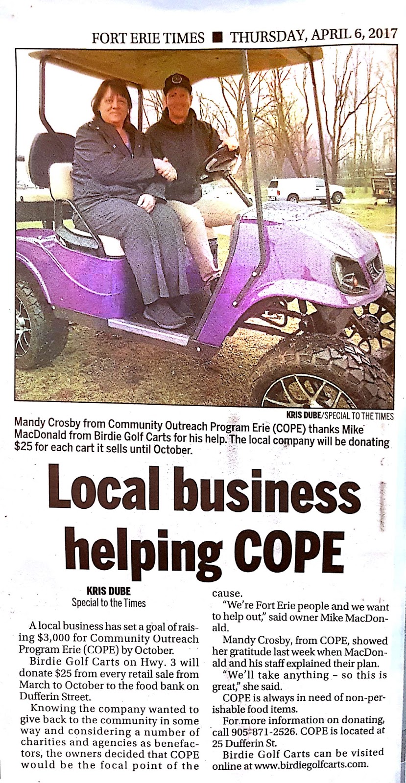 Birdie Golf Carts Rentals Sales & Service | 970 Empire Rd, Sherkston, ON L0S 1R0, Canada | Phone: (905) 894-3113
