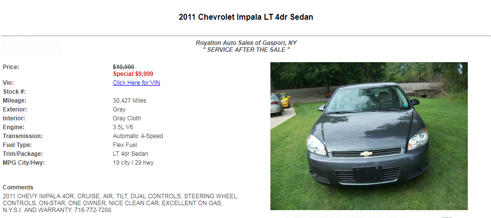 Royalton Auto Sales | 7763 Rochester Rd, Gasport, NY 14067, USA | Phone: (716) 772-7288