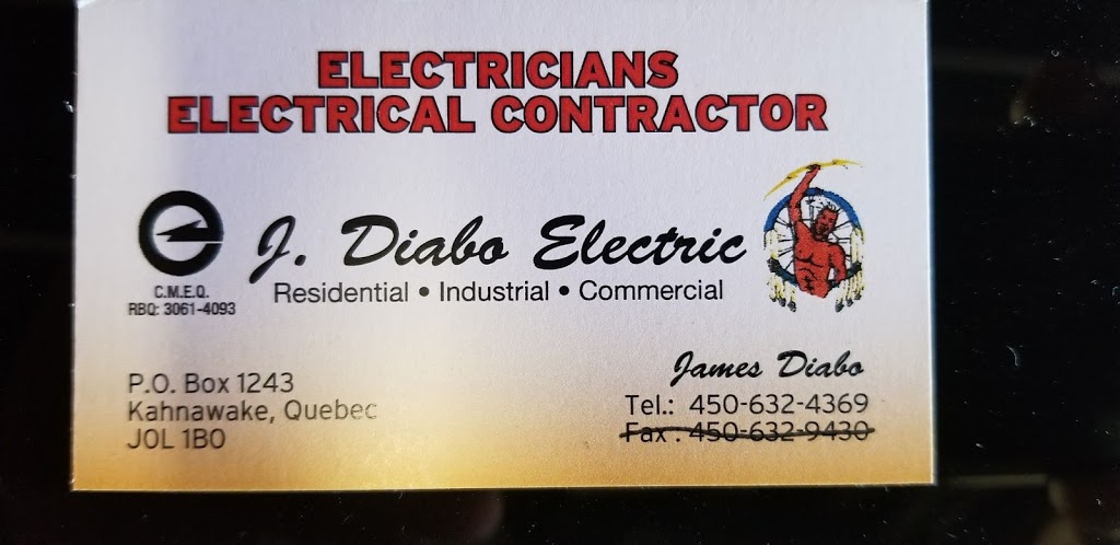J DIABO ELECTRIC | 1243 BEAUVAIS RD, Kahnawake, QC J0L 1B0, Canada | Phone: (450) 632-4369