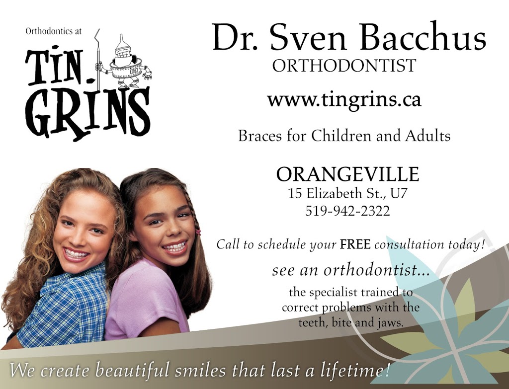Orthdontics at Tin Grins (Dr. Sven Bacchus) | dentist | 15 Elizabeth St, Orangeville, ON L9W 3X3, Canada | 5199422322 OR +1 519-942-2322