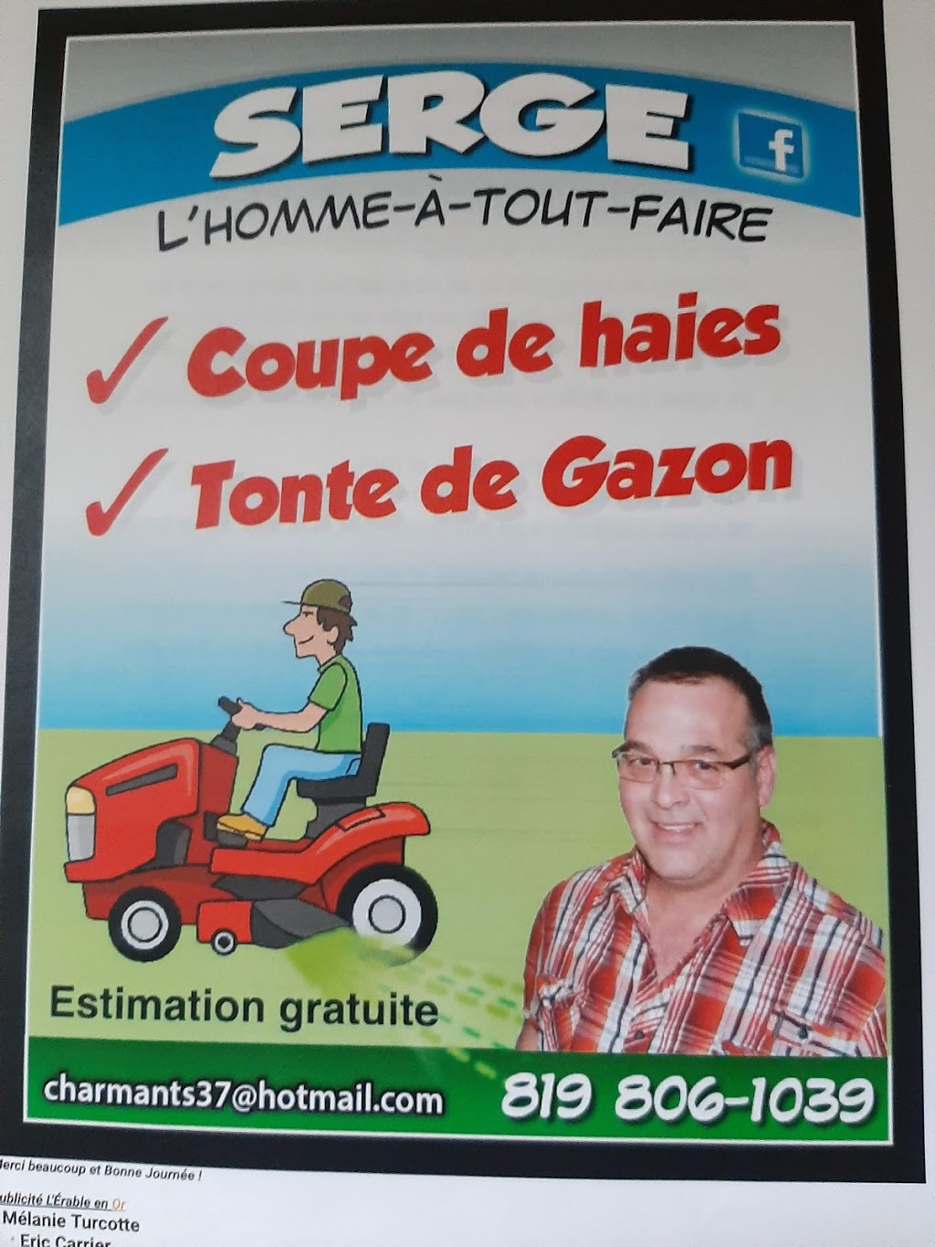 SERGE L HOMME A TOUT FAIRE | 2970 Rue Bécancour, Lyster, QC G0S 1V0, Canada | Phone: (819) 806-1039