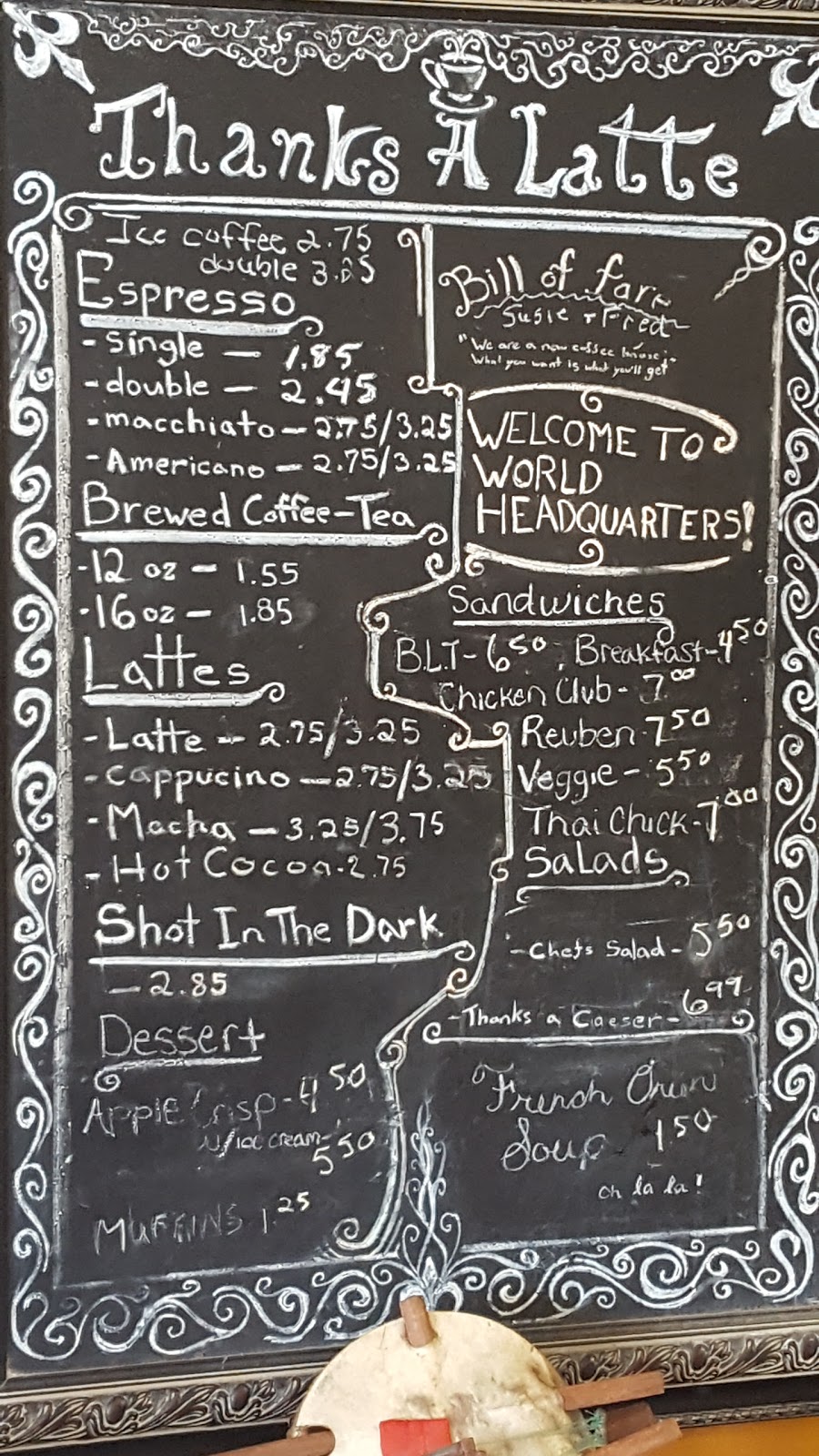 Thanks A Latte | 148 Cameron St, Sarnia, ON N7T 4A8, Canada | Phone: (519) 337-8200