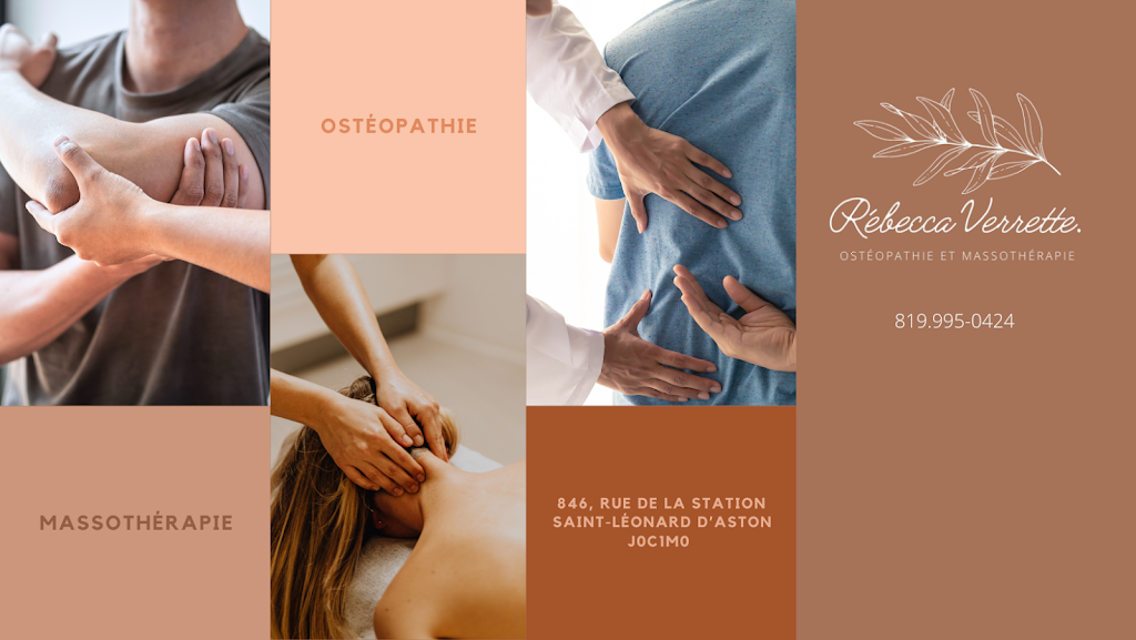 Rébecca Verrette - Ostéopathie et Massothérapie | 846 Rue de la Station, Saint-Léonard-dAston, QC J0C 1M0, Canada | Phone: (819) 995-0424