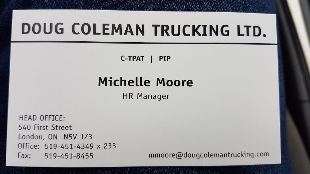 Doug Coleman Trucking Ltd. | Canada, 540 First St, London, ON N5V 1Z3, Canada | Phone: (519) 451-4349