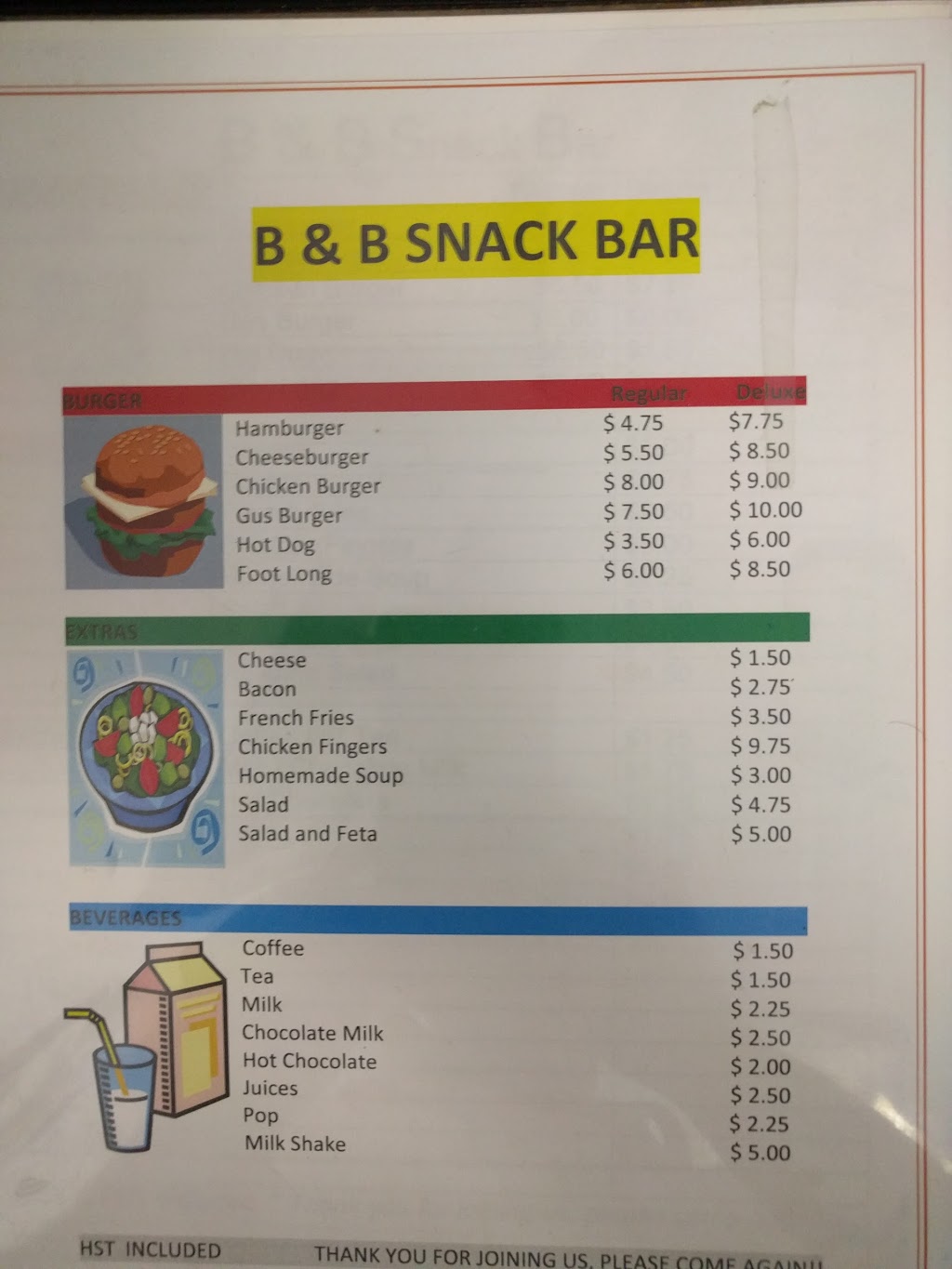 B & B Snack Bar | 529 Pall Mall St, London, ON N5Y 2Z5, Canada | Phone: (519) 433-9719