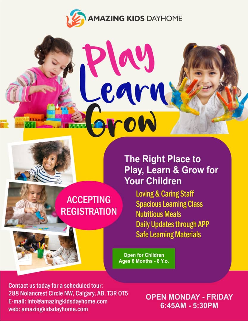 Amazing Kids Dayhome | 288 Nolancrest Cir NW, Calgary, AB T3R 0T5, Canada | Phone: (587) 435-6258