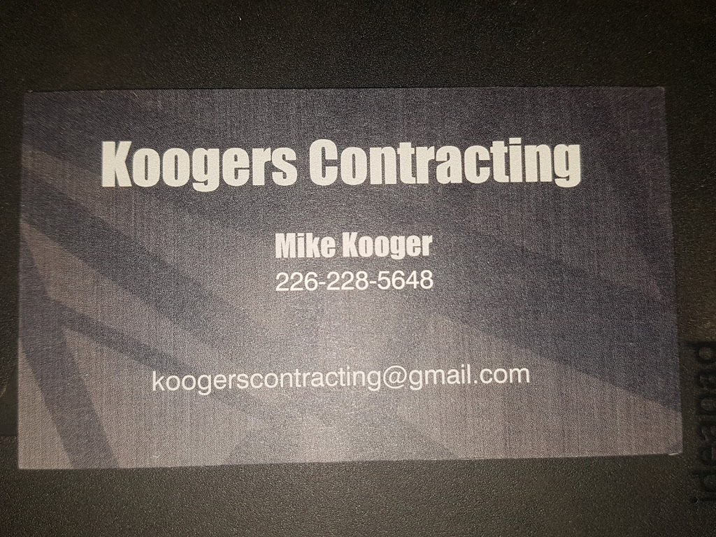 Koogers Contracting | 382 Masters Dr, Woodstock, ON N4T 0H9, Canada | Phone: (226) 228-5648