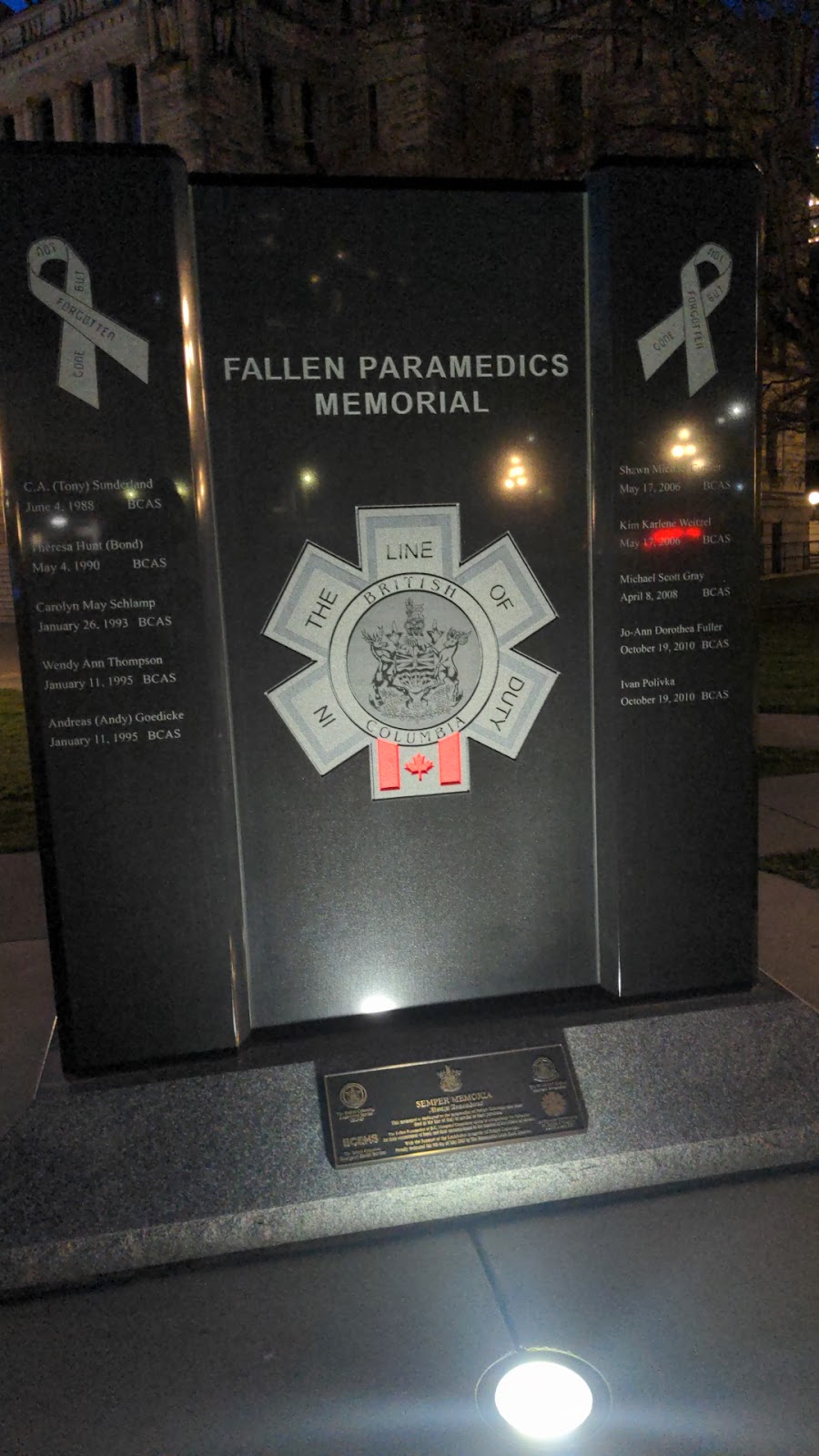 BC Emergency Services "Garden of Honour" | Unnamed Road, Victoria, BC V8V 1T9, Canada | Phone: (250) 387-3046