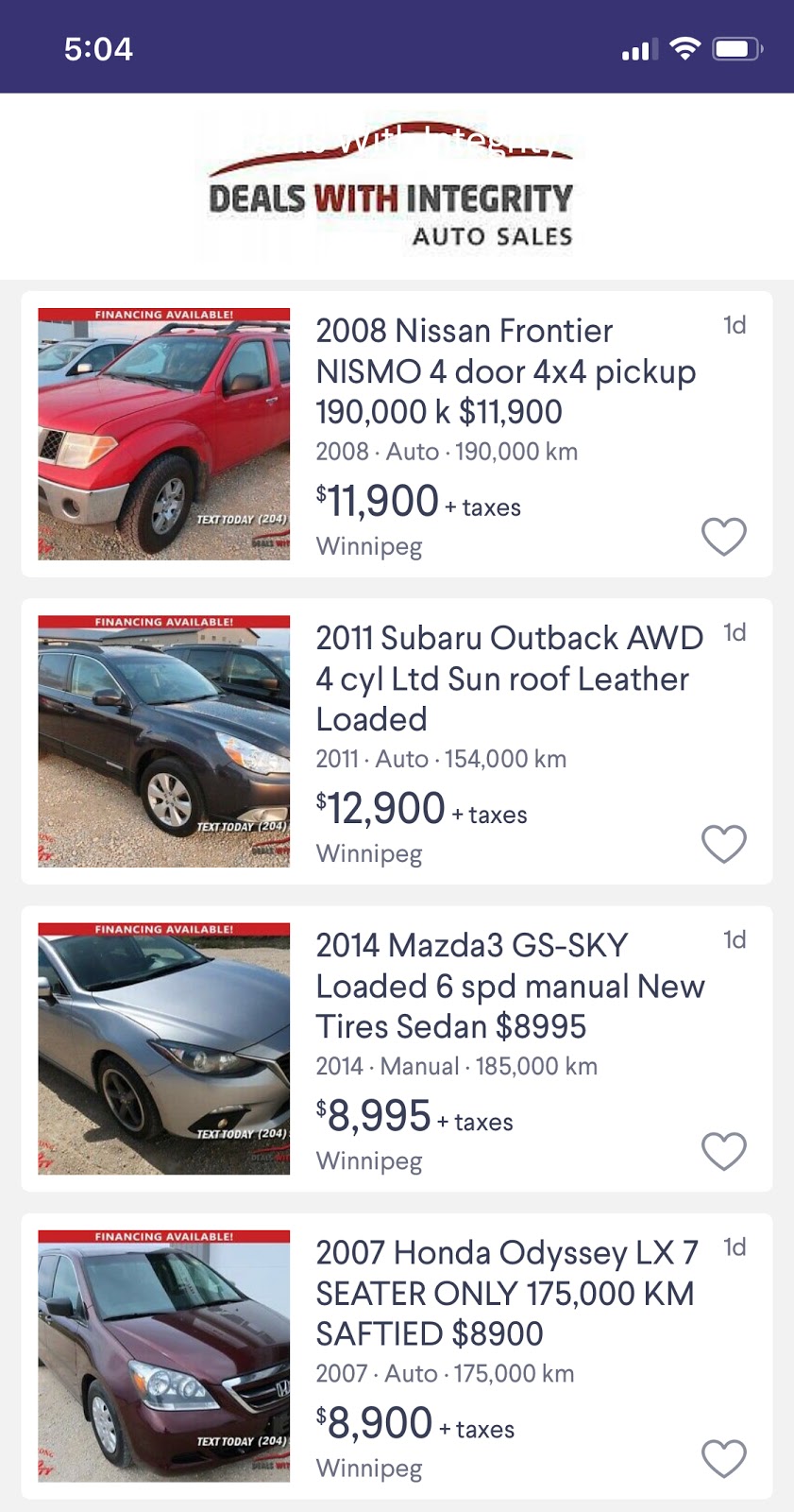 DEALS WITH INTEGRITY AUTO SALES | 817 Kapelus Dr Unit C, West Saint Paul, MB R4A 5A4, Canada | Phone: (204) 414-9210