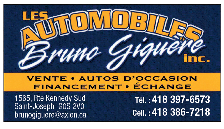 Les Automobiles BRUNO GIGUERE INC. - Marchand de voitures docca | 1565 QC-173, Saint-Joseph-de-Beauce, QC G0S 2V0, Canada | Phone: (418) 397-6573